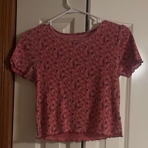 American Eagle Outfitters Pink Floral Top Size M